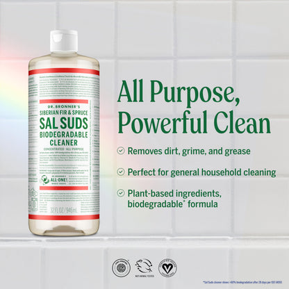 Dr. Bronner's - Sal Suds Biodegradable Cleaner (946 mL) - Concentrated All-Purpose Cleaner for Floors, Laundry, and Dishes, Cuts Grease and Dirt, Powerful Formula Dr. Bronner's