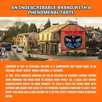 IRN-BRU Original Soft Drink, 330ml Cans, Pack of 24