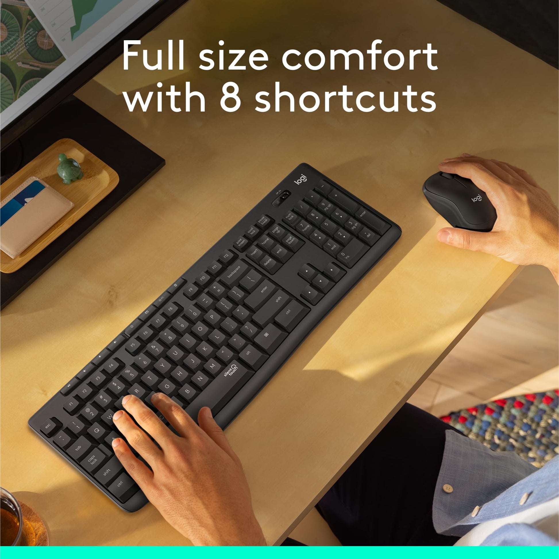 Logitech MK295 Mouse & Keyboard Combo with SilentTouch Technology, Full Numpad, Advanced Optical Tracking, Lag-Free, 90% Less Noise - Graphite - Available at All In One Marketplace Canada