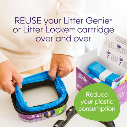 Litter Genie Standard Sqaure Refill Bags, 6-Pack, 84 ft of Continuous Film Litter Genie