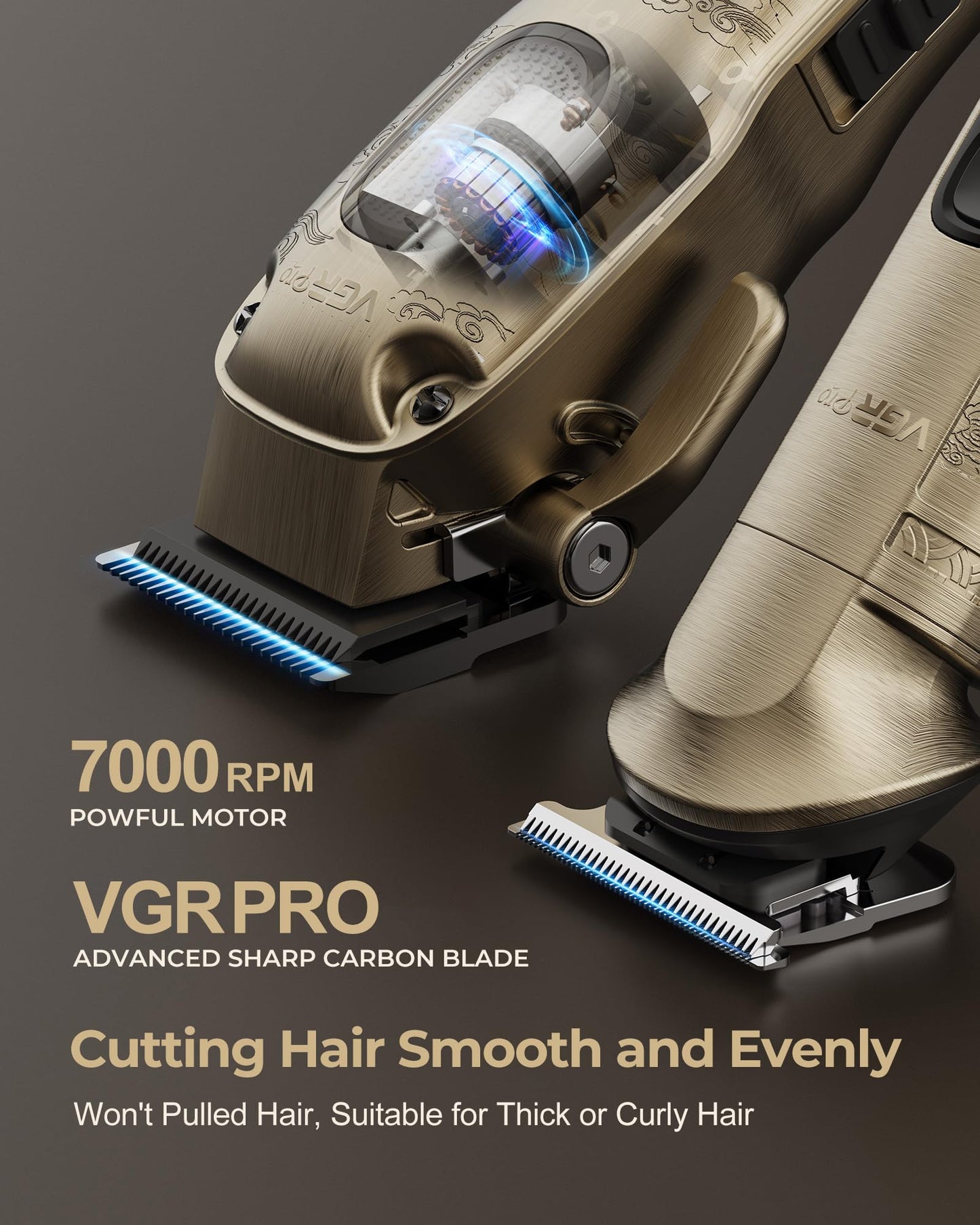 VGRPRO Hair Clippers for Men Professional, Cordless Hair Clippers for Hair Cutting, Mens Clippers and Trimmers Set, Electric Hair Trimmer for Men with Package Case (Gloden) - Available at All In One Marketplace Canada