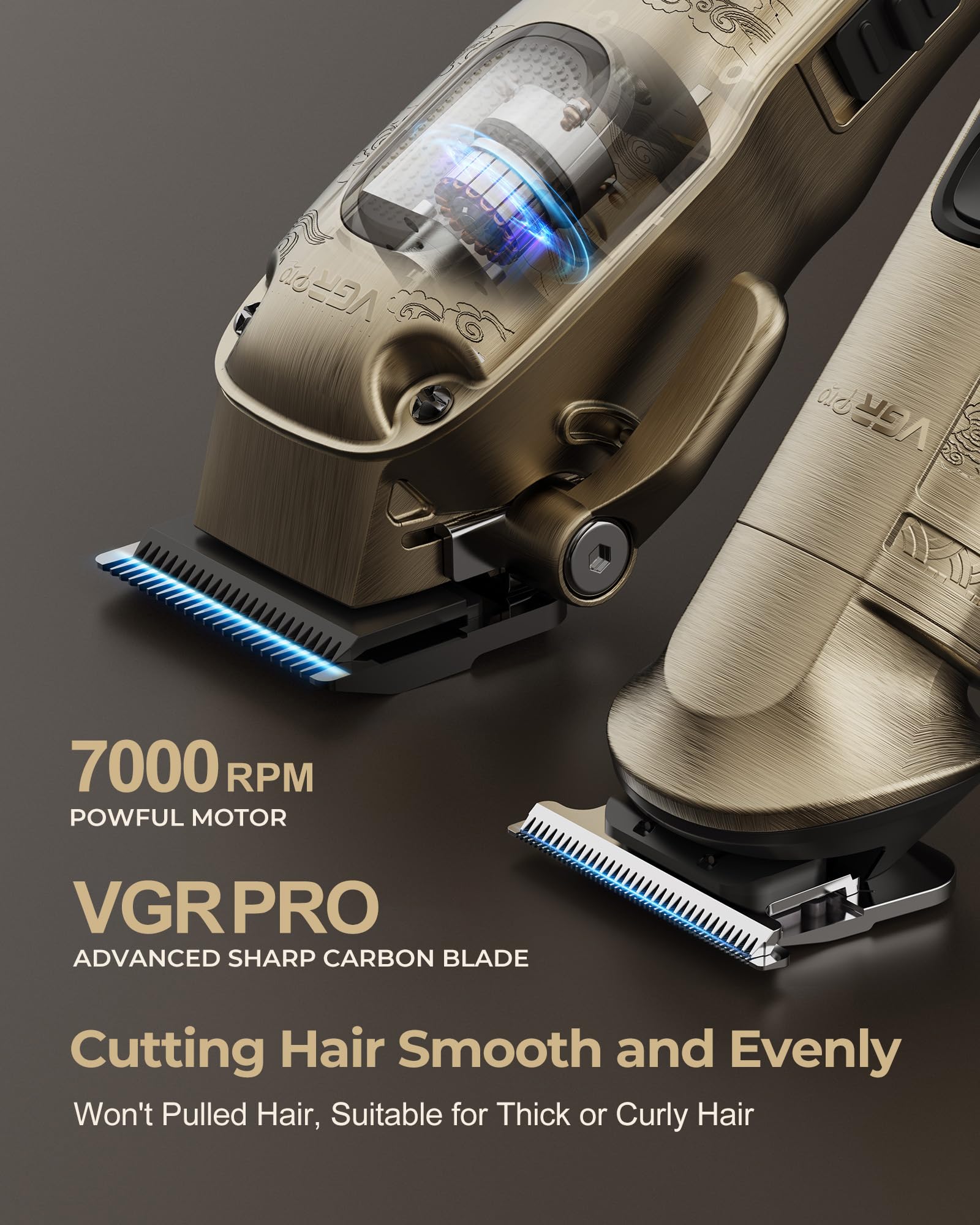 VGRPRO Hair Clippers for Men Professional, Cordless Hair Clippers for Hair Cutting, Mens Clippers and Trimmers Set, Electric Hair Trimmer for Men with Package Case (Gloden) - Available at All In One Marketplace Canada