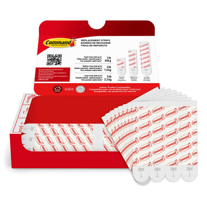 Command Large Refill Adhesive Strips, Damage Free Hanging Wall Adhesive for Large Indoor Wall Hooks, No Tools Removable Adhesives for Living Spaces, 20 White Command Strips Command