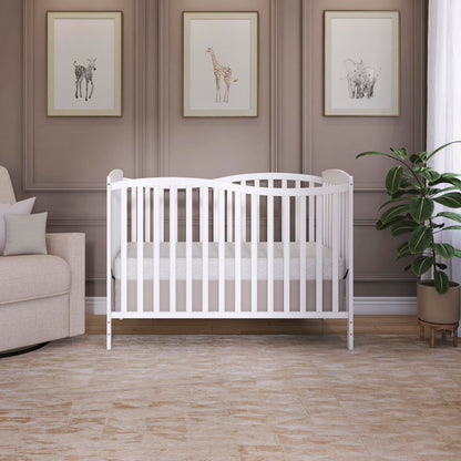 Dream On Me Chelsea 5-In-1 Convertible Crib In White, 4 Mattress Height Positions, Non Toxic Finish, JPMA Certified, Made Of Sustainable And Sturdy Pinewood Dream On Me