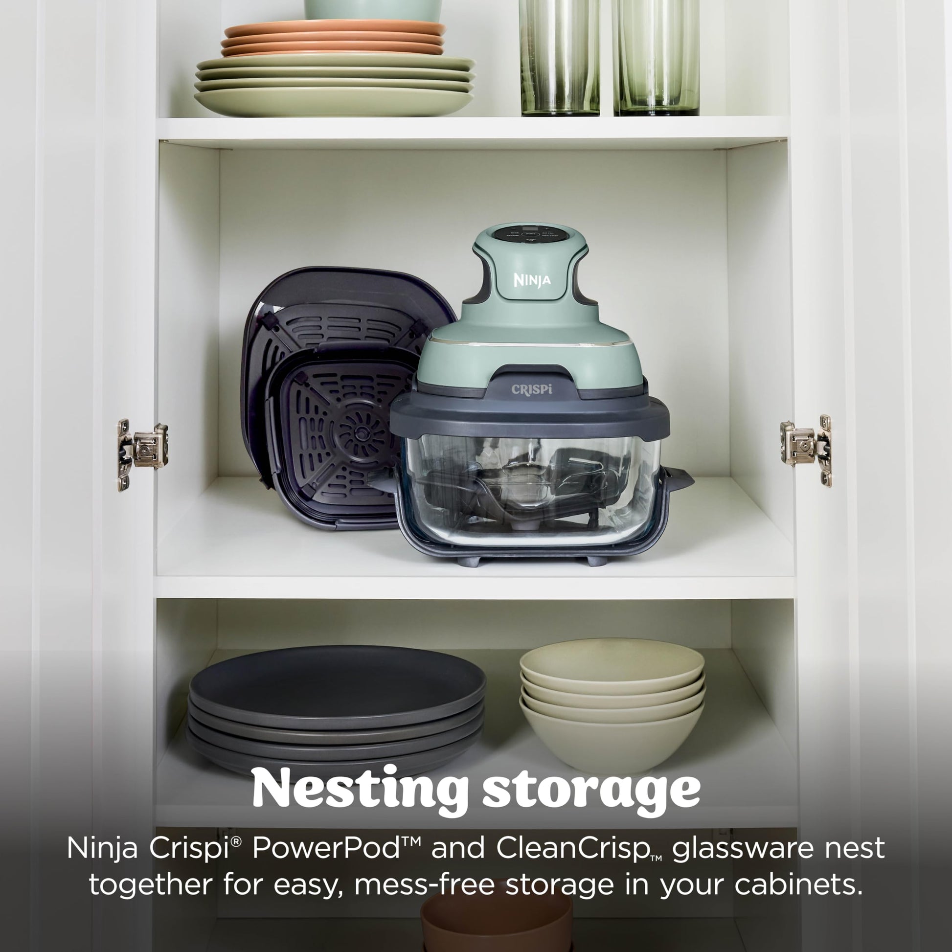 Ninja Crispi Portable Glass Air Fryer Cooking System – 4-Qt & 6-Cup CleanCrisp Containers, Nontoxic, Leak-Proof, Dishwasher Safe – Air Fry, Bake, Max Crisp, Recrisp FN101CGN (Canadian Version) - Available at All In One Marketplace Canada