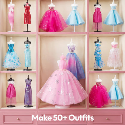 Klever Kits 400+PCS Fashion Design Crafts for Kids Art and Crafts Toy DIY Sewing Crafts with 3 Mannequins for Girls Aged 8-12，Christmas Toys Gifts for Kids 🍁 All In One Marketplace Canada