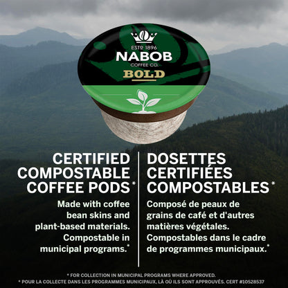 Nabob Bold Full City Dark 100% Compostable Pods, 56 Pods - Available at All In One Marketplace Canada