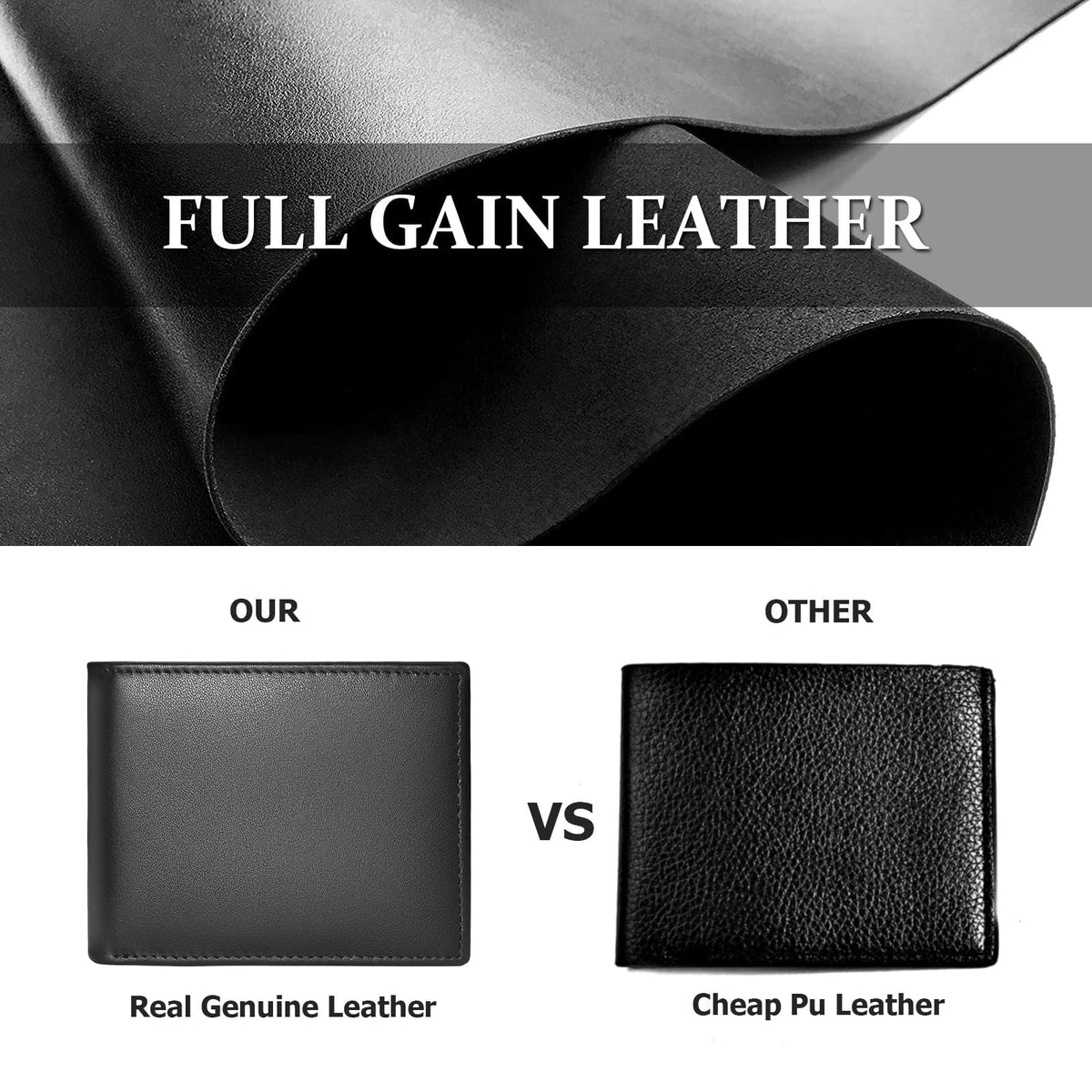 MARZAHAR Genuine Leather Mens Wallet, RFID Blocking Bifold, Black 🍁 All In One Marketplace Canada