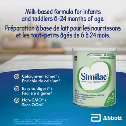 Similac Step 2 Infant Formula Powder – Calcium-Fortified for 6-24 Months