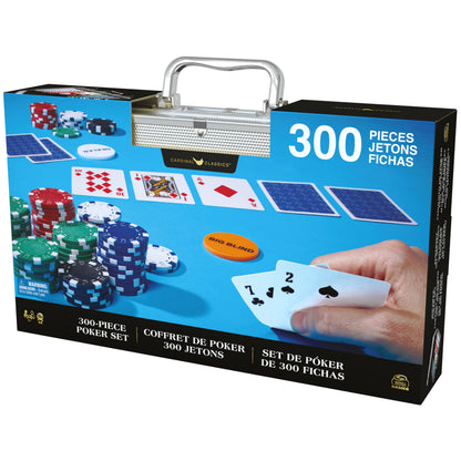 Cardinal Classics, 300-Piece Poker Set with Aluminum Carrying Case & Professional 11.5g Chips Plus 5 Poker Dice, for Adults and Kids Ages 10 and up