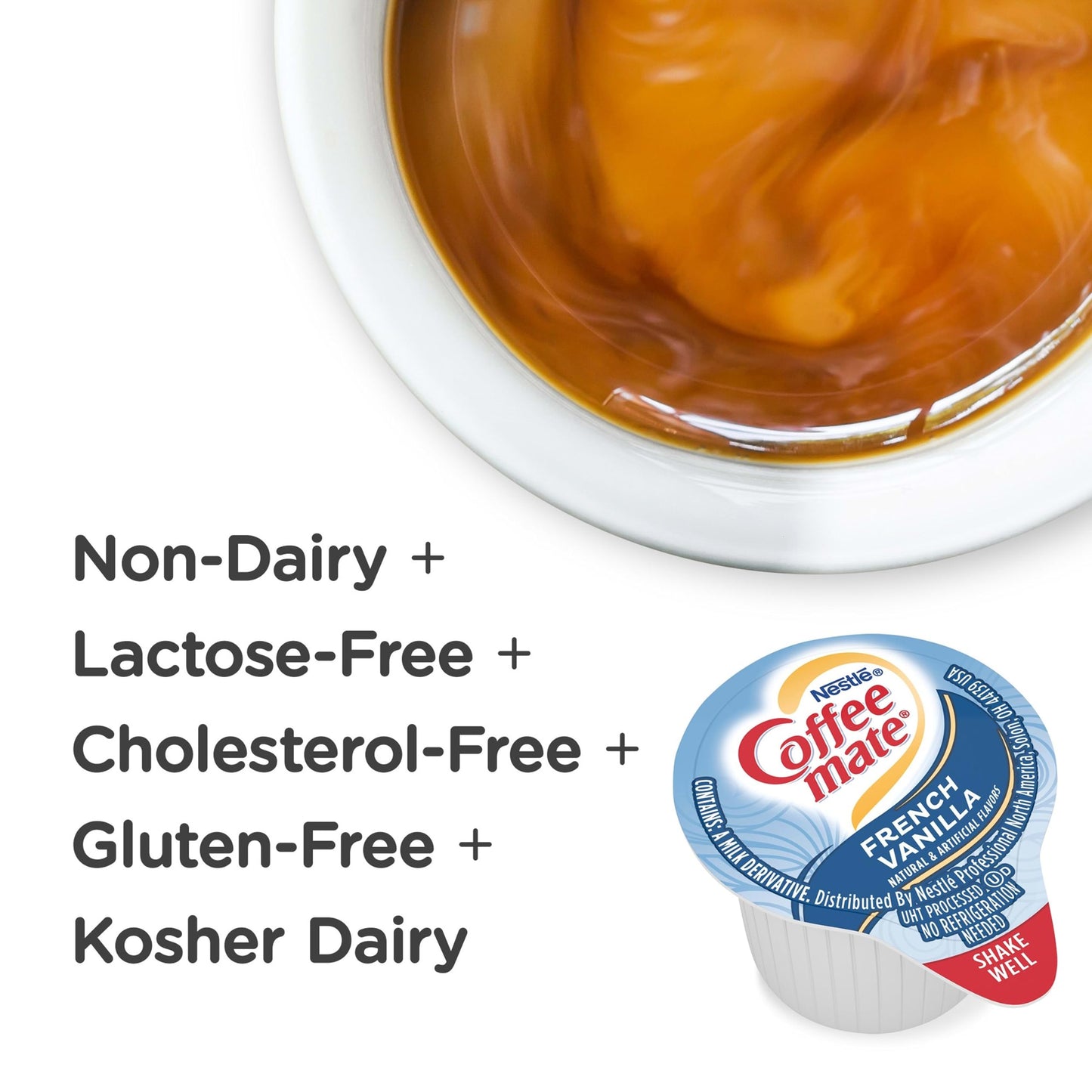 Coffee Mate French Vanilla Liquid Creamer, 180 Single-Serve Portions (67.5 oz)