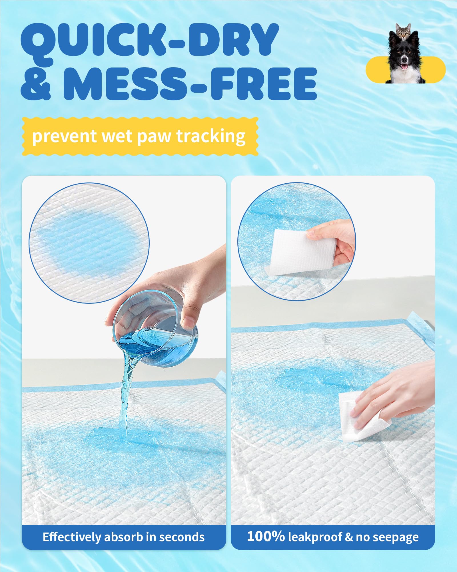 100-Pack X-Large Puppy Pads - 34'' x 28'' Pee Pads for Dogs Potty Training with Leak-Proof Quick-Dry Design, 6-Layer Dog Pee Pads with Extra Large Size