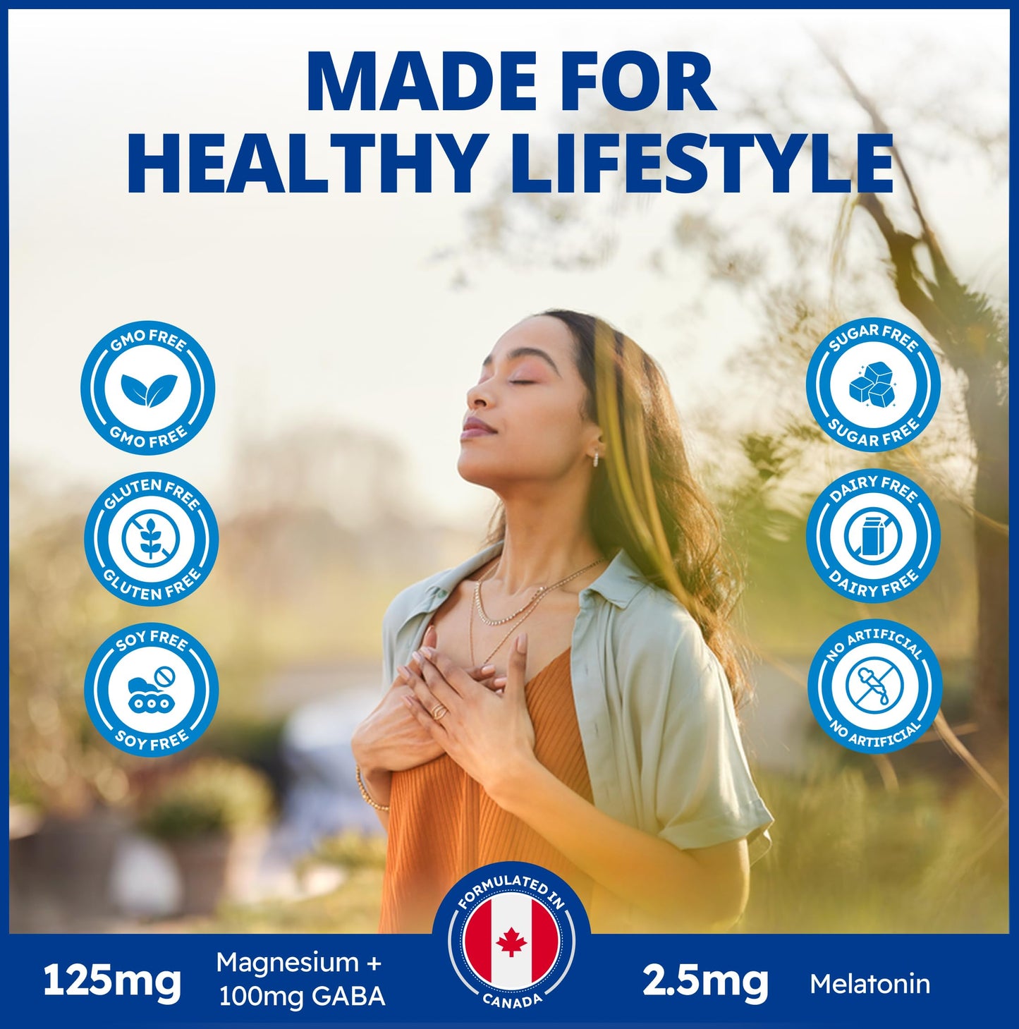 CanPrev Magnesium Bisglycinate Chelated + GABA & Melatonin, 120 Veg Caps, 120-Day Supply, Supports Restful Night, Muscle Function, Promote Relaxation & Balanced Sleep-Wake Cycle, Vegan, No GMO, Gluten - Available at All In One Marketplace Canada
