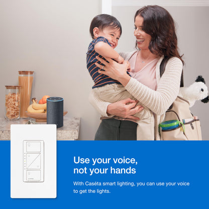 Lutron Caséta Smart Home Dimmer Switch and Pico Remote Kit, Works with Alexa, Apple HomeKit, Ring, Google Assistant (Smart Hub Required) | P-PKG1WB-WH | White