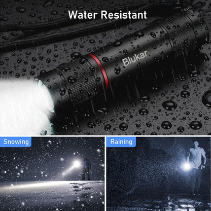 Blukar LED Rechargeable Flashlight 2 Pack, Super Bright Small Handheld Flashlights- Zoomable, Adjustable Brightness, Long Lasting Flash Light, Waterproof Pocket Size Torch Light for Emergency, Camping