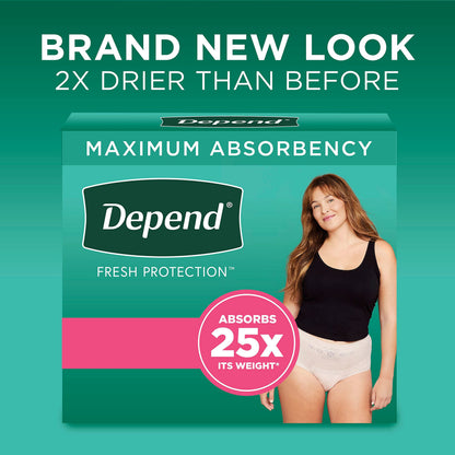 Depend Fresh Protection Adult Incontinence Underwear for Women (Formerly Depend Fit-Flex), Disposable, Maximum, Large, Blush, 40 Count 🍁 All In One Marketplace Canada