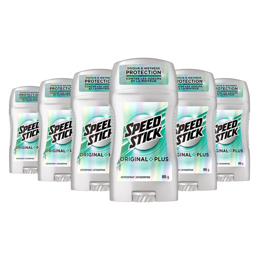 Speed Stick Antiperspirant Deodorant for Men, Original Plus Scent, 85g (6 Pack) – 24-Hour Odor Protection, Fresh Masculine Fragrance, Smooth Application Men's Deodorant, Long-Lasting Confidence - Available at All In One Marketplace Canada