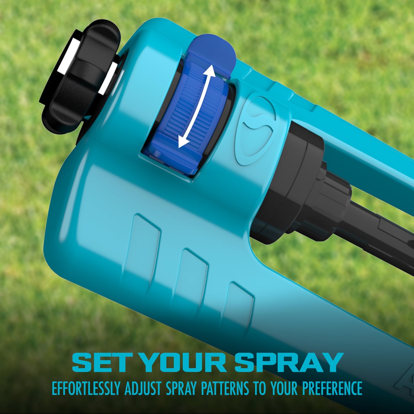 Aqua Joe SJI-OMS16 Indestructible Metal Base Oscillating Sprinkler with Adjustable Spray