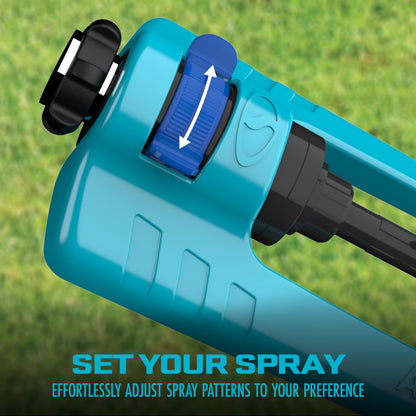 Aqua Joe SJI-OMS16 Indestructible Metal Base Oscillating Sprinkler with Adjustable Spray