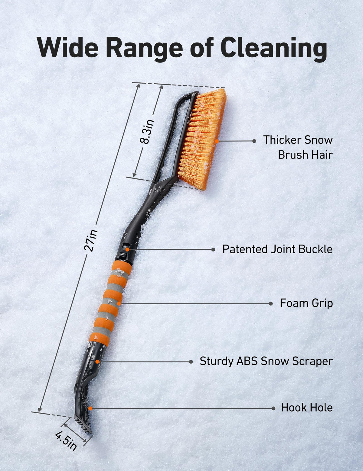 AstroAI 27" Snow Brush & Ice Scraper for Car Windshield Snow Remove, 2 Pack 🍁 All In One Marketplace Canada
