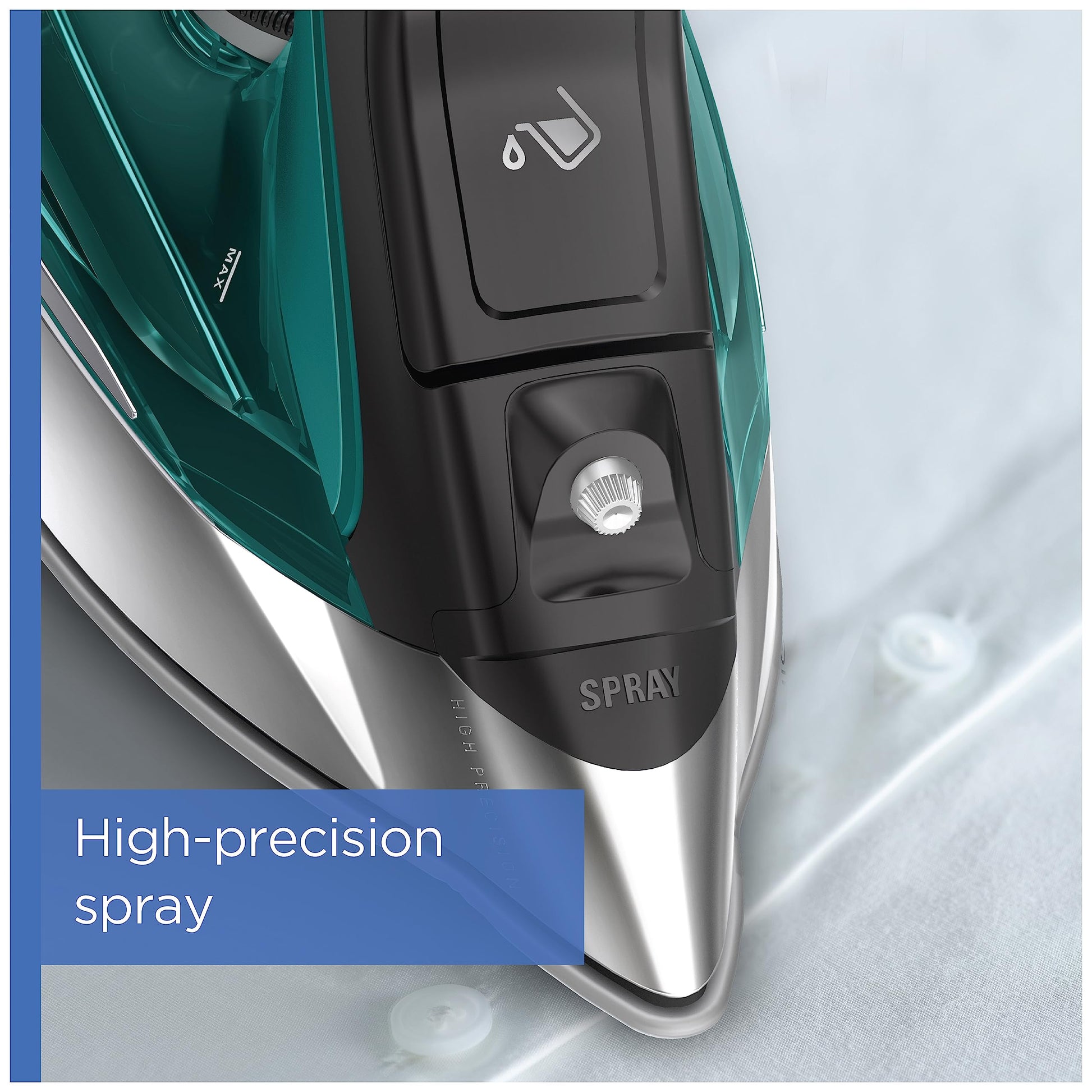 Rowenta Pro Master Stainless Steel Soleplate Steam Iron for Clothes, 1775 Watts, 210 g/min, 400 Microsteam Holes, Anti-Drip, Auto Shutoff, Powerful Steam, DW8360, Black & Blue 🍁 All In One Marketplace Canada Rowenta