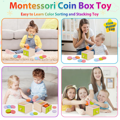 FCSONU Toddlers Montessori Coin Box Toys for 1 2 3 Year Old Boys Girls Baby 🍁 All In One Marketplace Canada