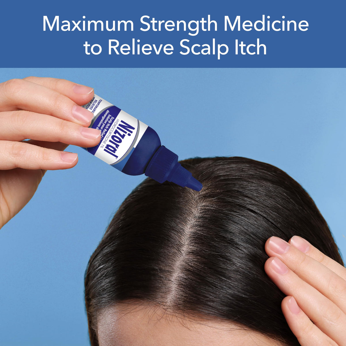 Nizoral Scalp Itch Relief Liquid—Relieves Scalp Itch and Soothes, Calms and Hydrates with Maximum Strength Anti-Itch Medicine (Hydrocortisone 1%), 60 ml