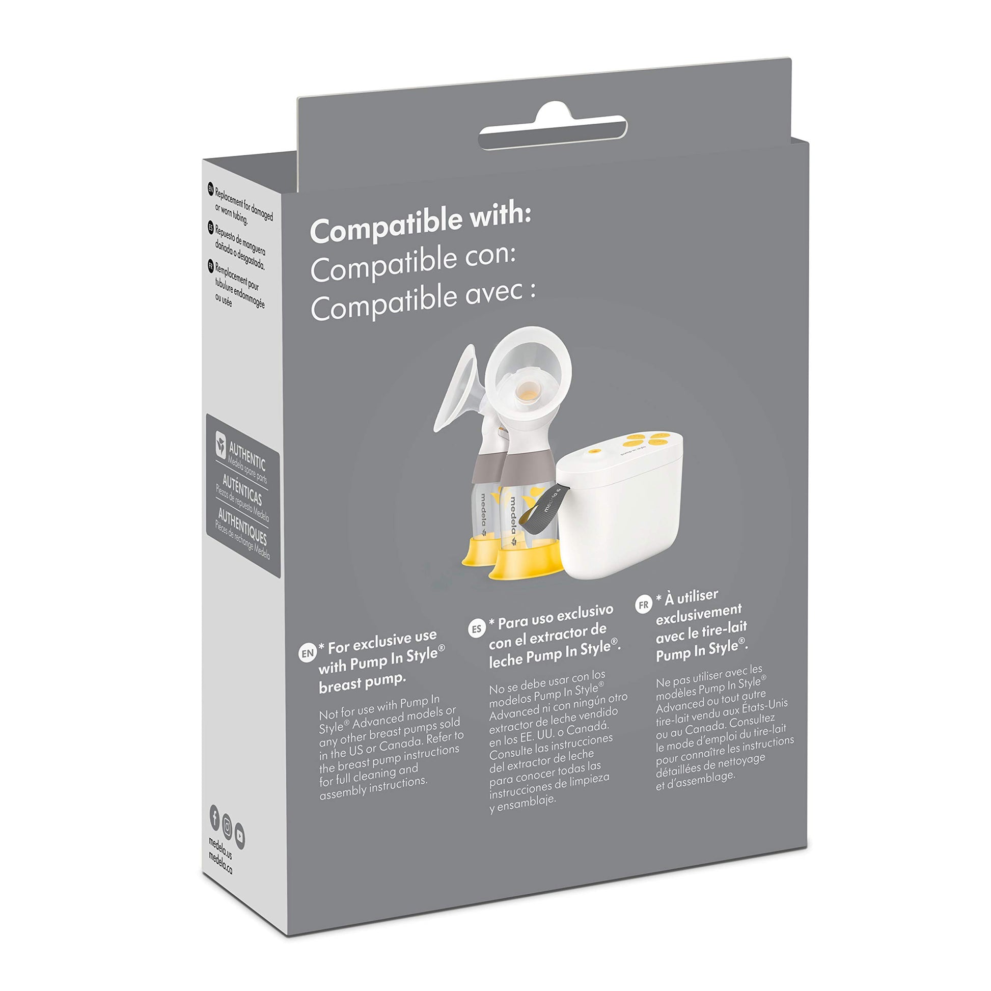 Medela Replacement Tubing, ONLY Compatible with Pump in Style Maxflow Breast Pump, Authentic Spare Breast Pump Parts Made Without BPA Medela