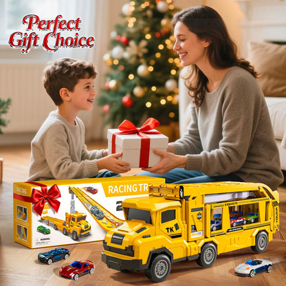 Transport Truck Toy for Kids, Transport Vehicle with Double Race Ramp Track 🍁 All In One Marketplace Canada