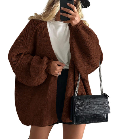 PRETTYGARDEN Womens Open Front Oversized Cardigan Sweaters Caramel 🍁 All In One Marketplace Canada