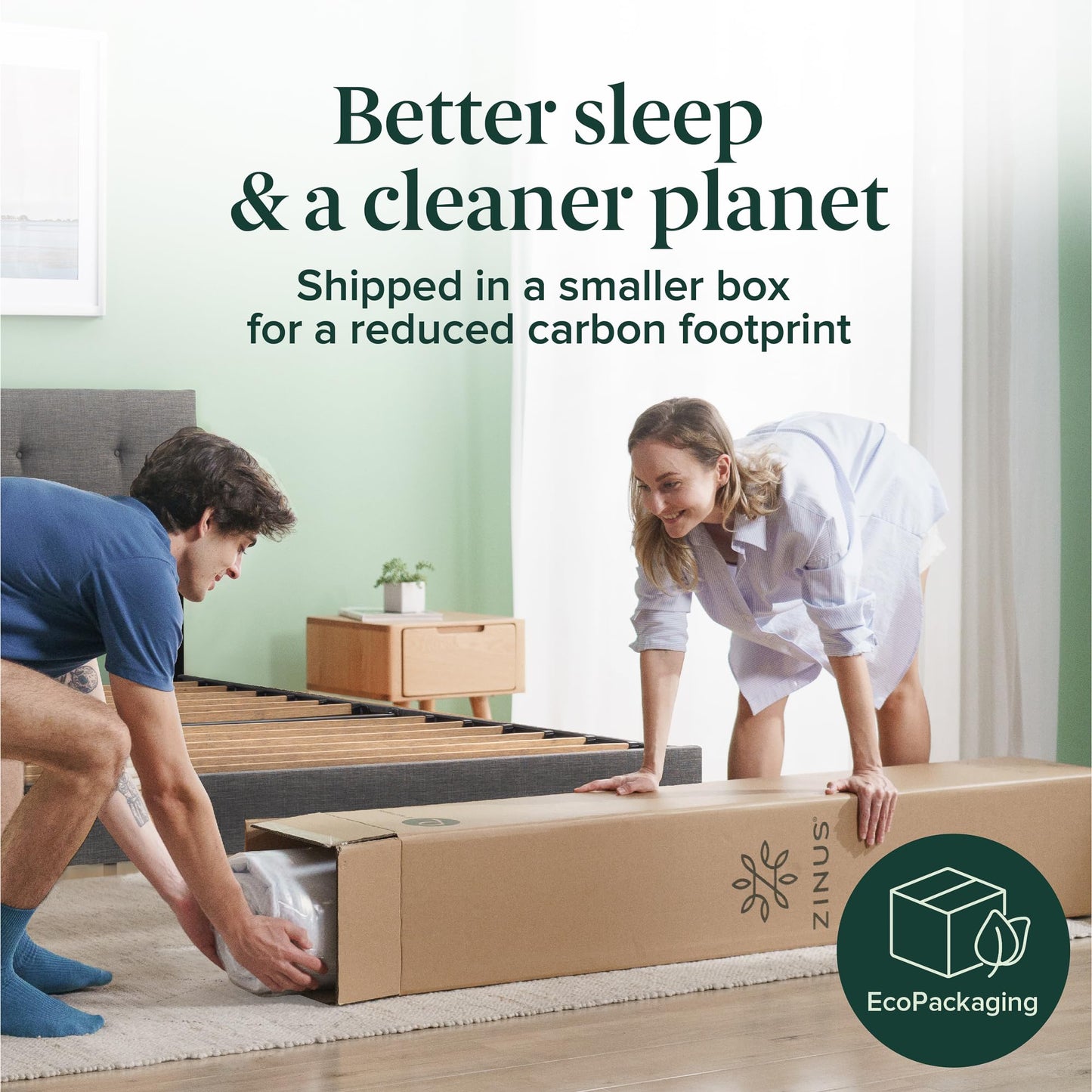 Zinus Twin Mattress - 10 Inch Foam & Spring Hybrid Mattress, Affordable Mattress, CertiPUR-US Certified Foam, Mattress in a Box, 10-Year Warranty, Twin Size Zinus