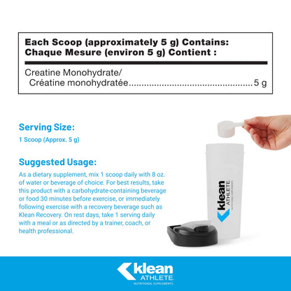 Klean Athlete - Klean Creatine - Supports Muscle Strength and Performance* - NSF Certified for Sport - 315 Grams Powder - Available at All In One Marketplace Canada