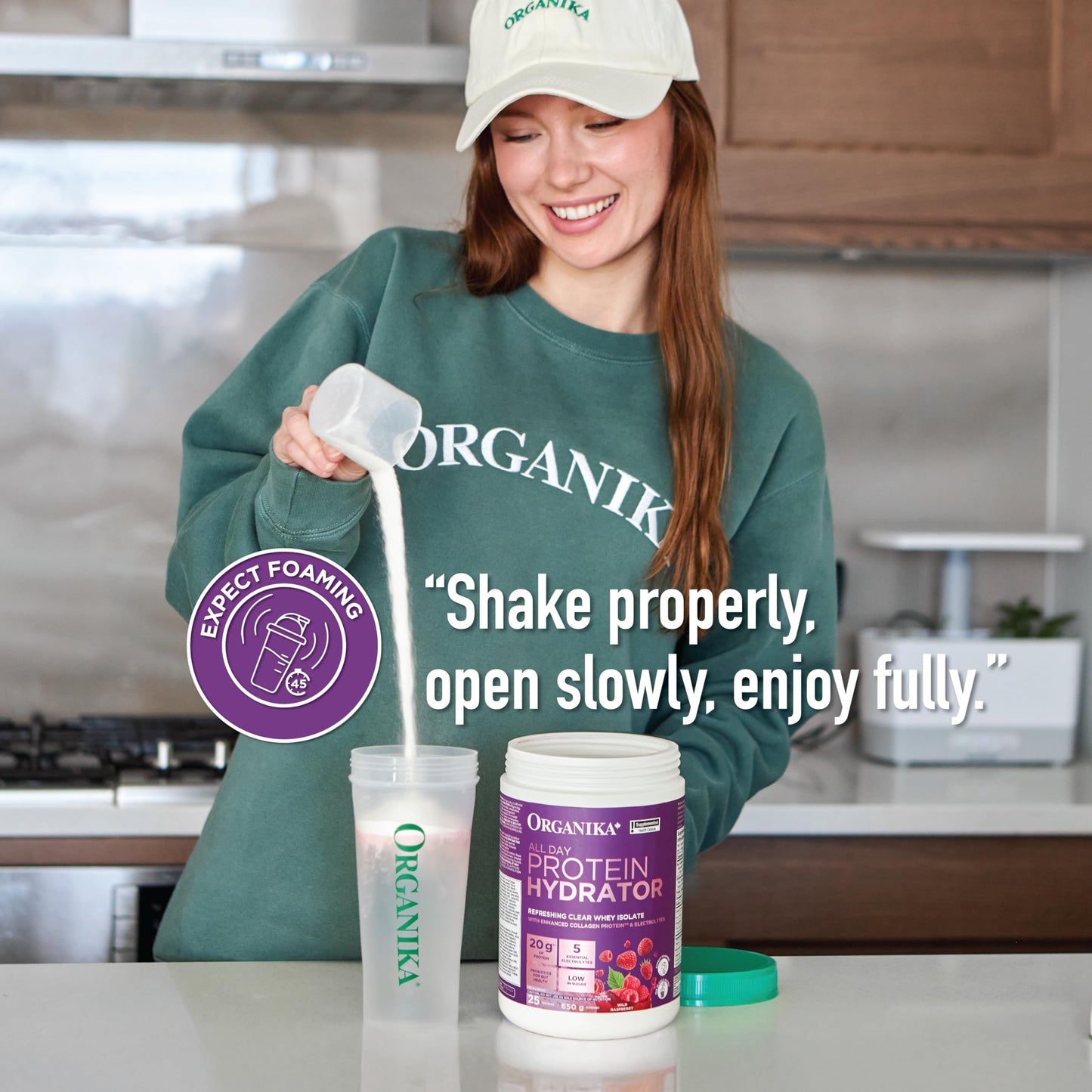 Organika Raspberry Clear Whey Protein Isolate with Collagen, Electrolytes & Probiotics - 650g