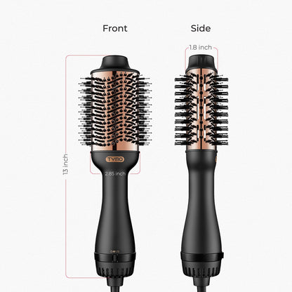 TYMO Hair Dryer Brush Blow Dryer Brush in One, 4 in 1 Ionic Hairdryer and Styler Volumizer with Oval Titanium Barrel, Hot Air Straightener for Smooth Frizz-Free Blowout, Gold - Available at All In One Marketplace Canada
