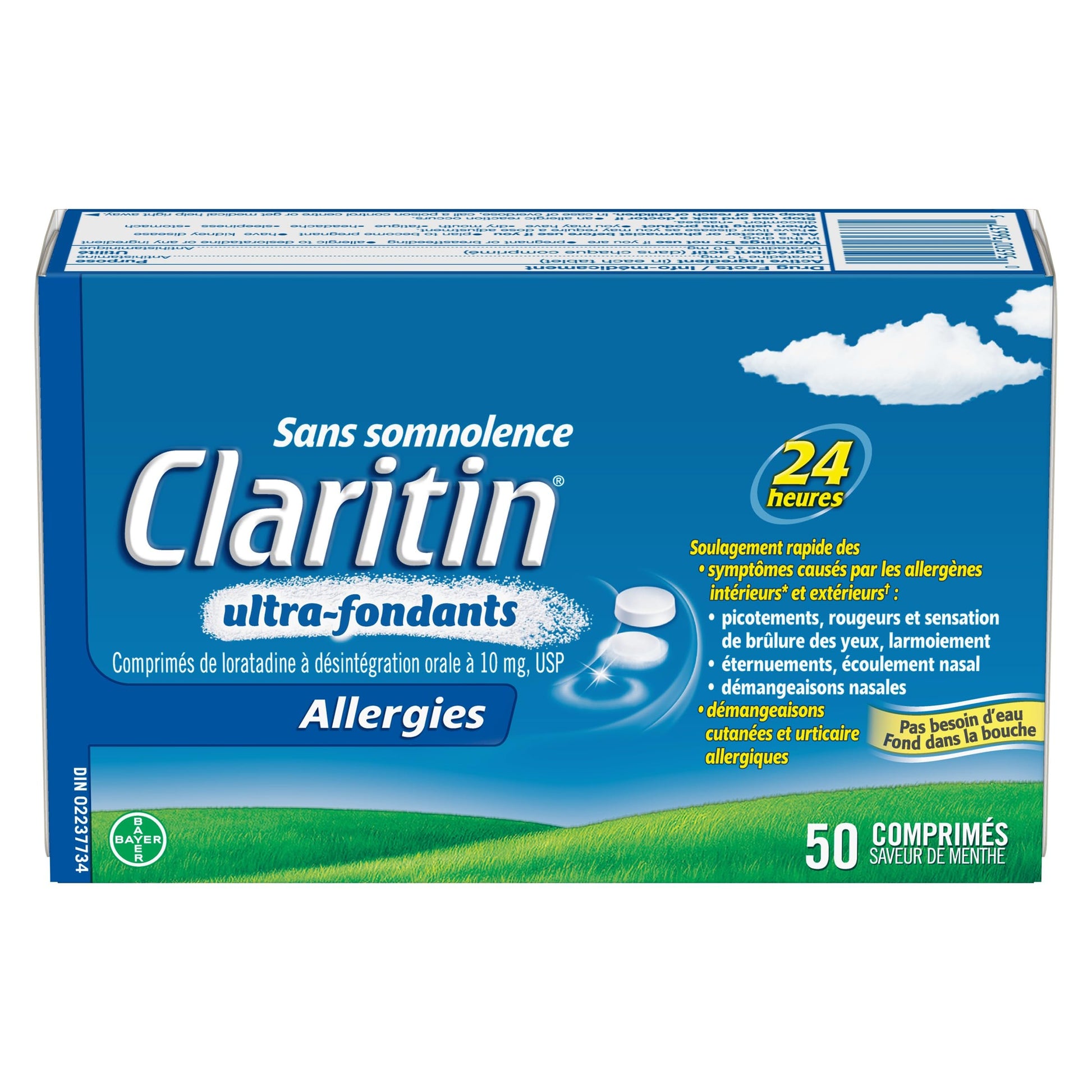 Claritin Rapid Dissolve Allergy Medicine, 24-Hour Non-Drowsy Relief 10 mg, 50 Tablets - Available at All In One Marketplace Canada