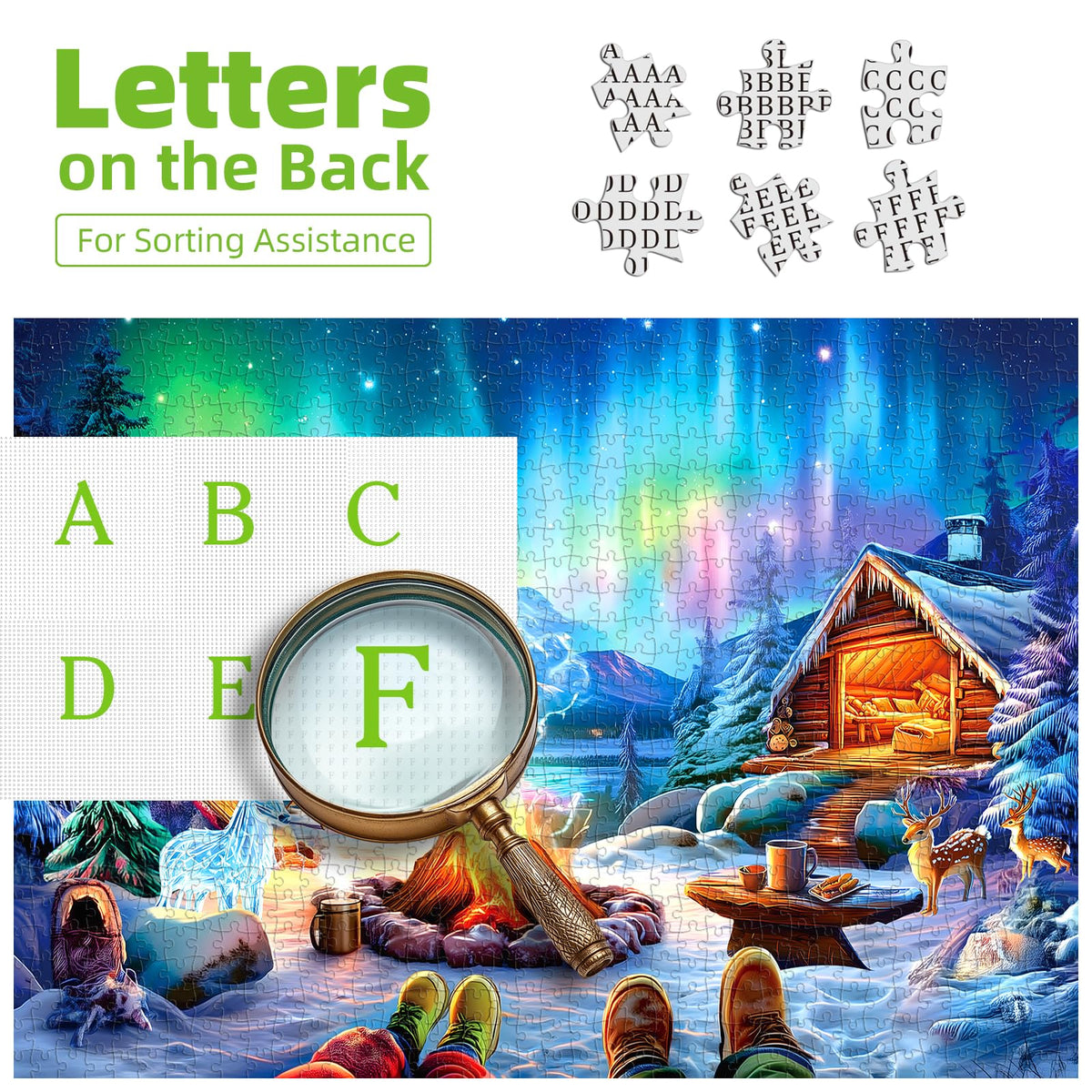 Aurora Winter Camp 500 Piece Puzzle for Adults with Letters on Back 🍁 All In One Marketplace Canada