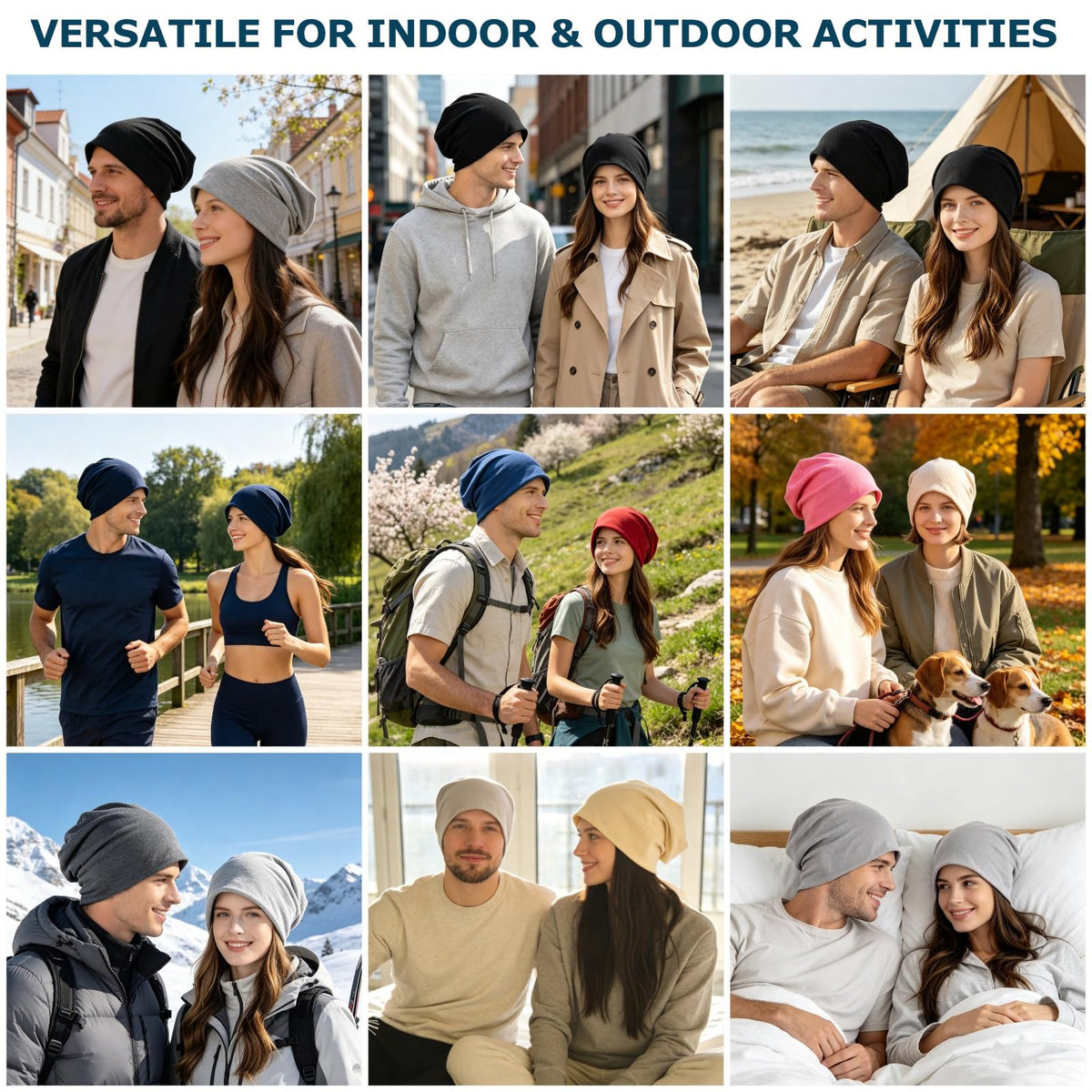 EINSKEY Slouchy Beanie for Men Women, Cotton Multipurpose Daily Headwear 🍁 All In One Marketplace Canada