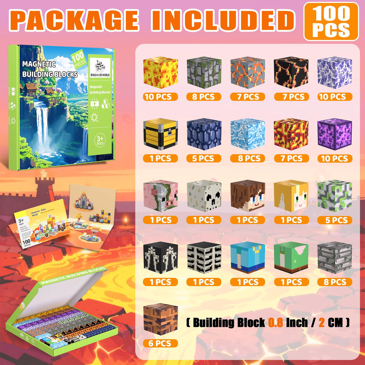 SSAWER Magnetic Blocks, 100PCS Toys Building Blocks Cubes Gifts for Girls 🍁 All In One Marketplace Canada