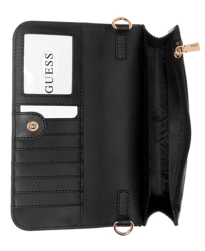 GUESS Noelle Ii Crossbody Flap Organizer, Coal Logo, One Size