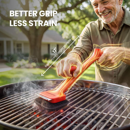 ThermoMaven BBQ Grill Brush Bristle Free - 17" Safe Steam Grill Cleaner Brush with Scraper and 3 Brush Heads for Porcelain/Gas/Charcoal Grill Outdoor Grill Barbecue Cleaner - Available at All In One Marketplace Canada