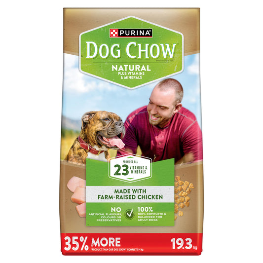 Dog Chow Dry Dog Food, Natural Farm-Raised Chicken - 19.3 kg Bag - Available at All In One Marketplace Canada