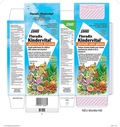 SALUS Kindervital Liquid Multivitamin for Kids (250ml) - Children’’s Liquid Multivitamin Promotes Health and Well-Being - Multivitamin for Kids Liquid Formula for Easy Administration - Kids Multivitamins Liquid.