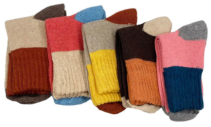 woogwin 5 Pairs Womens Winter Warm Thick Knit Wool Cozy Vintage Crew Socks 🍁 All In One Marketplace Canada