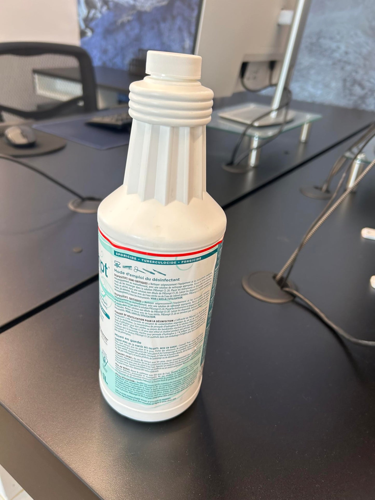 PREempt CS20 Sterilant and High-Level Disinfectant for Medical Devices and instruments, 1 Liter PREempt