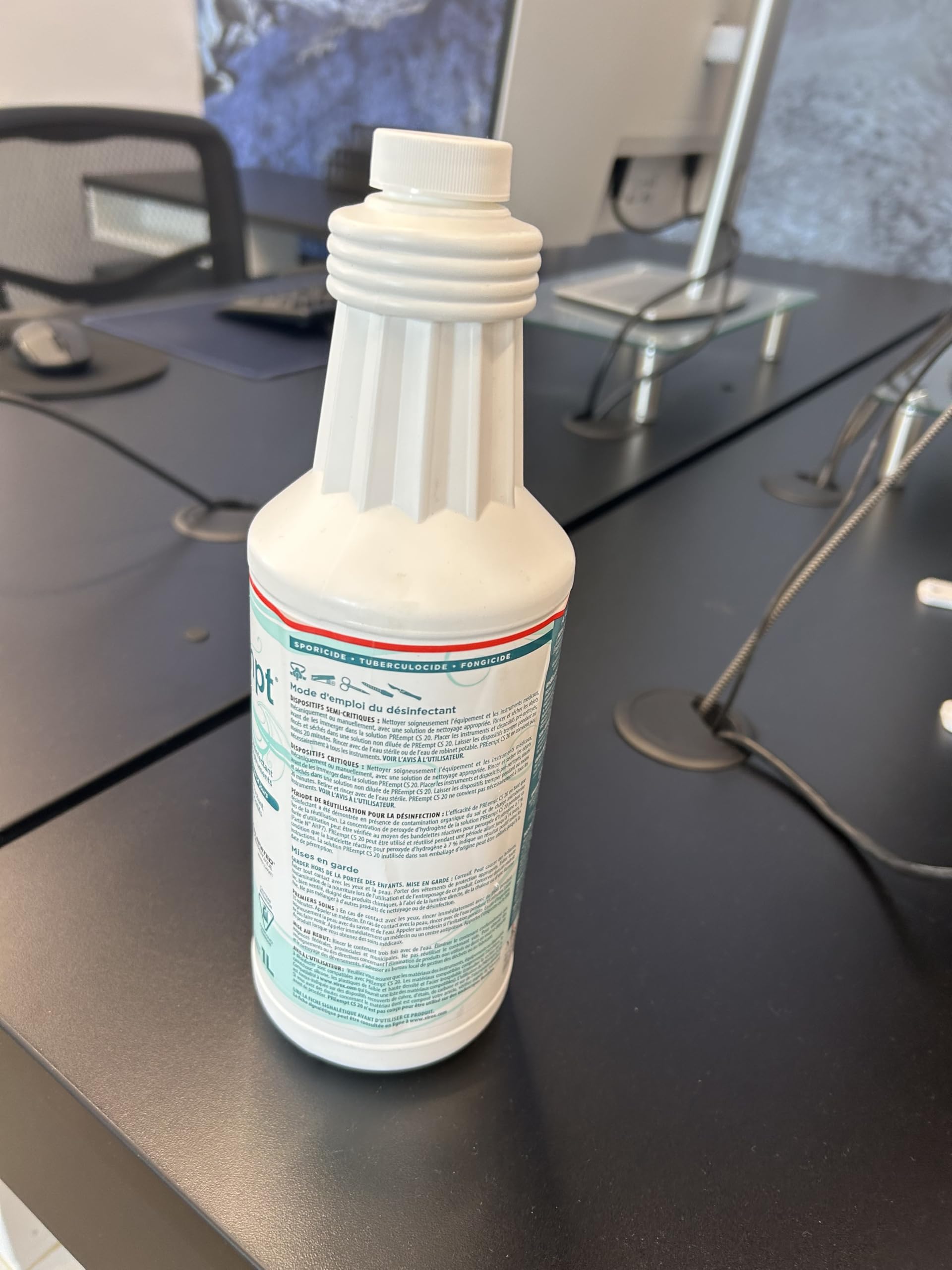 PREempt CS20 Sterilant and High-Level Disinfectant for Medical Devices and instruments, 1 Liter PREempt