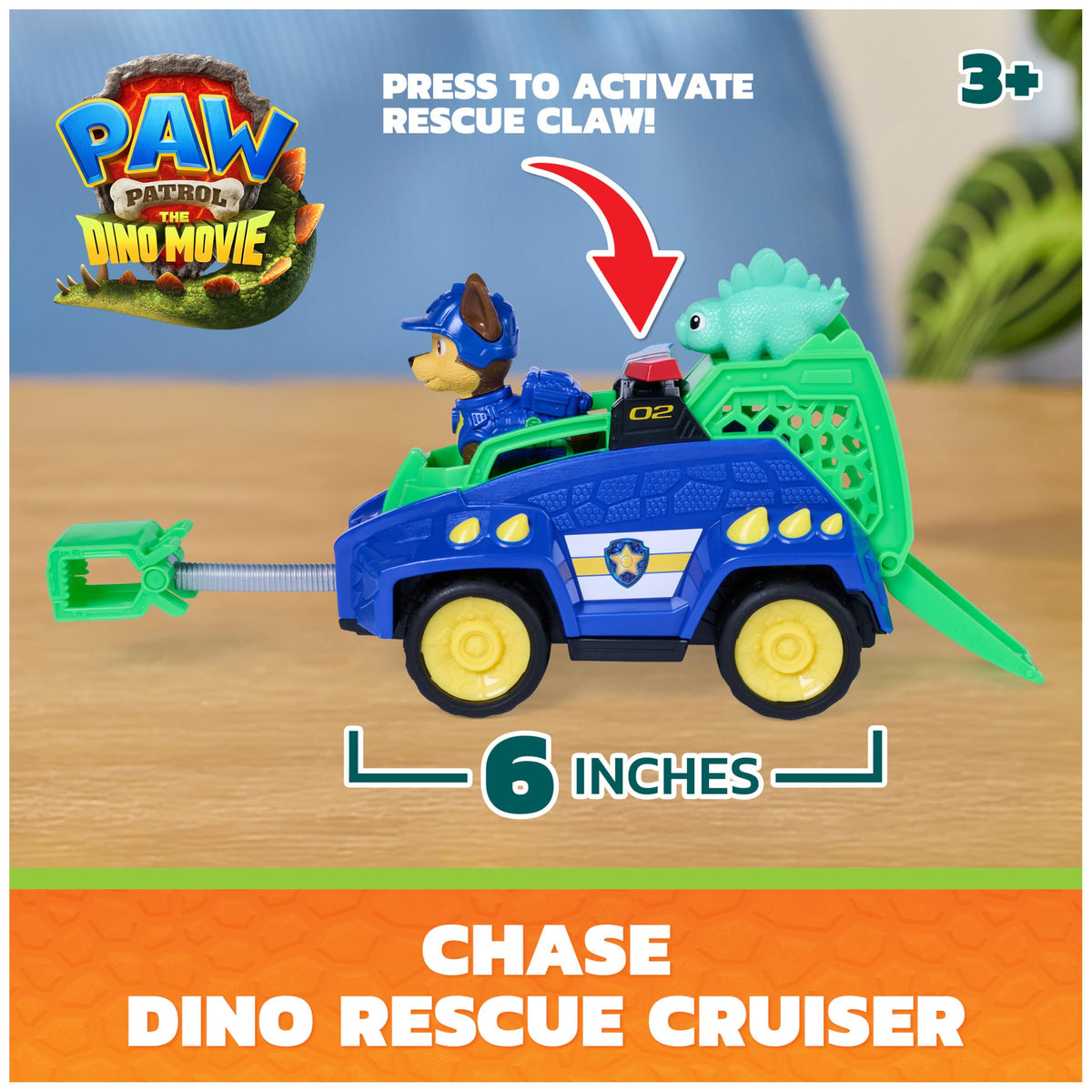PAW Patrol The Dino Movie Chase Dino Rescue Cruiser Toy Car Vehicle