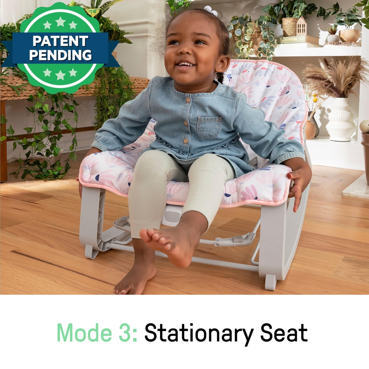Ingenuity Keep Cozy 3-in-1 Grow with Me Vibrating Baby Bouncer Seat & Infant to Toddler Rocker, Vibrations & Toy Bar, 0-30 Months Up to 40 lbs (Pink Burst) 🍁 All In One Marketplace Canada