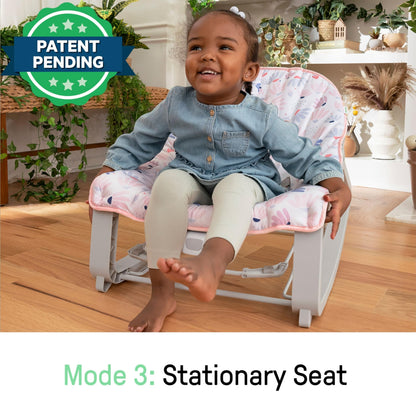Ingenuity Keep Cozy 3-in-1 Grow with Me Vibrating Baby Bouncer Seat & Infant to Toddler Rocker, Vibrations & Toy Bar, 0-30 Months Up to 40 lbs (Pink Burst) 🍁 All In One Marketplace Canada