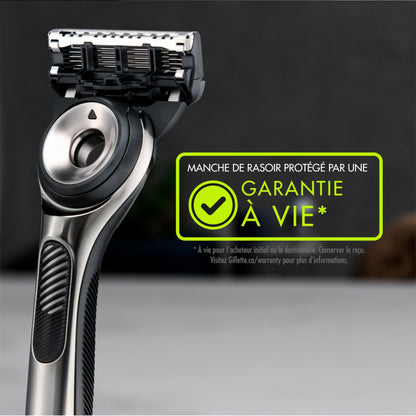 Gillette Labs with Exfoliating Bar by Men's Razor Set, 1 Shower Hook, Handle, 2 Blade Refills, Silver and Black, Razors for Men, Mens