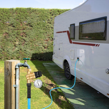 Kohree RV Water Pressure Regulator Valve, Adjustable Handle Brass Lead-Free RV Water Pressure Reducer with Gauge and 2 Inlet Screened Filters for RV Camper Travel Trailer Garden 🍁 All In One Marketplace Canada